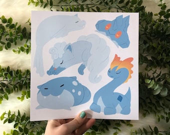 Ice Type PKMN Glossy 8.5in by 8.5in Square Art Print