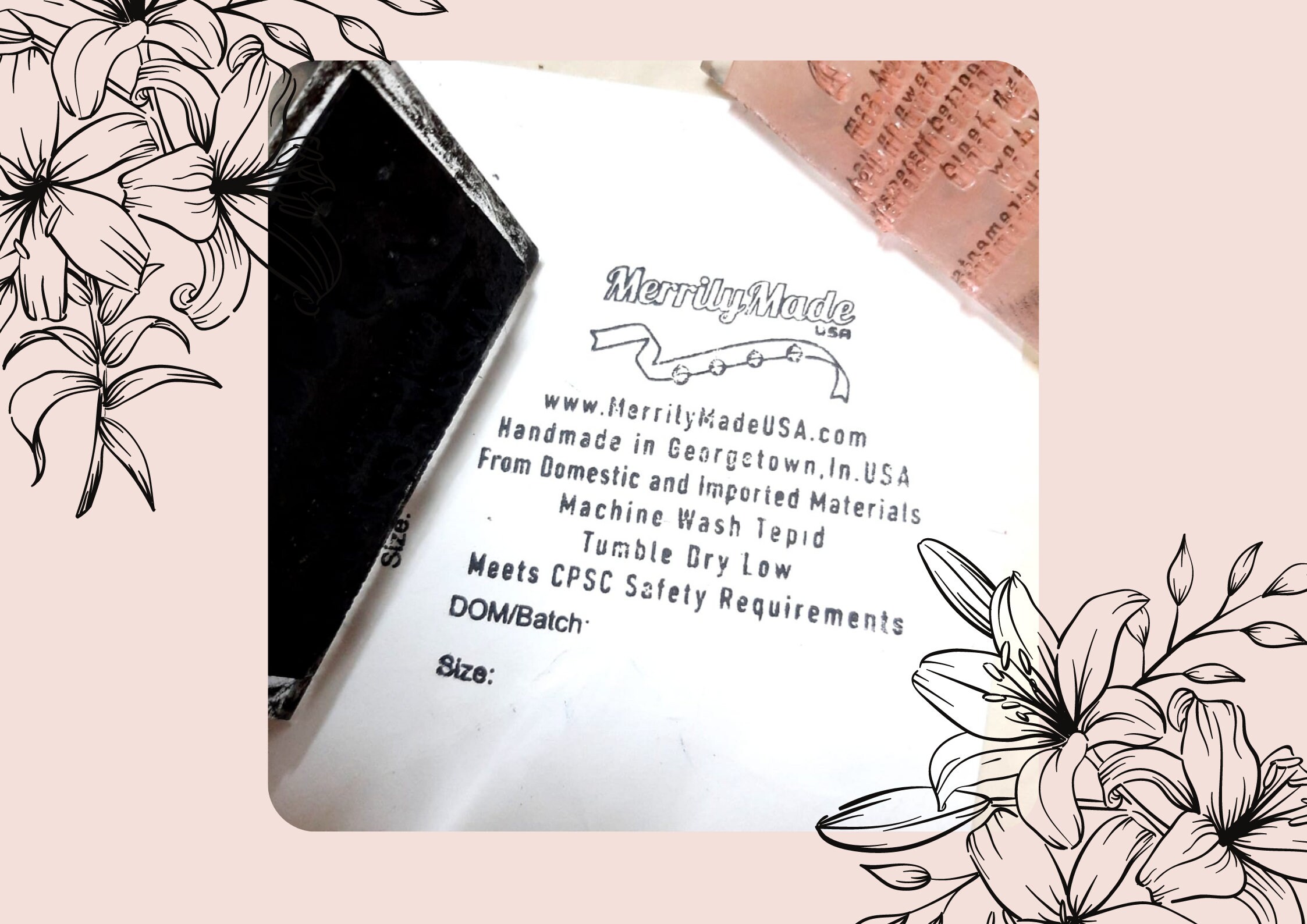 WASH CARE LABEL stamps Compliancy stamp Usa Fabric Content Etsy