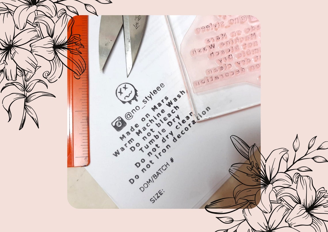 WASH CARE LABEL Stamps Compliancy Stamp Usa Fabric Content Stamp Cpsia