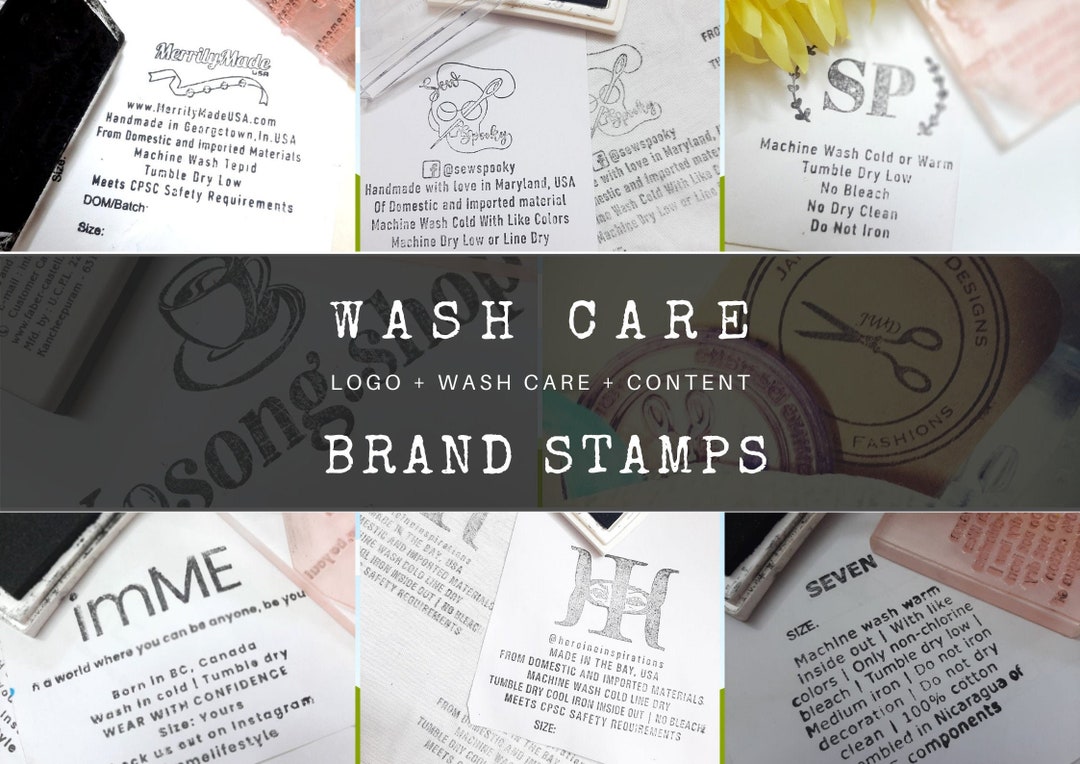 WASH CARE LABEL Stamps Compliancy Stamp Usa Fabric Content Stamp Cpsia