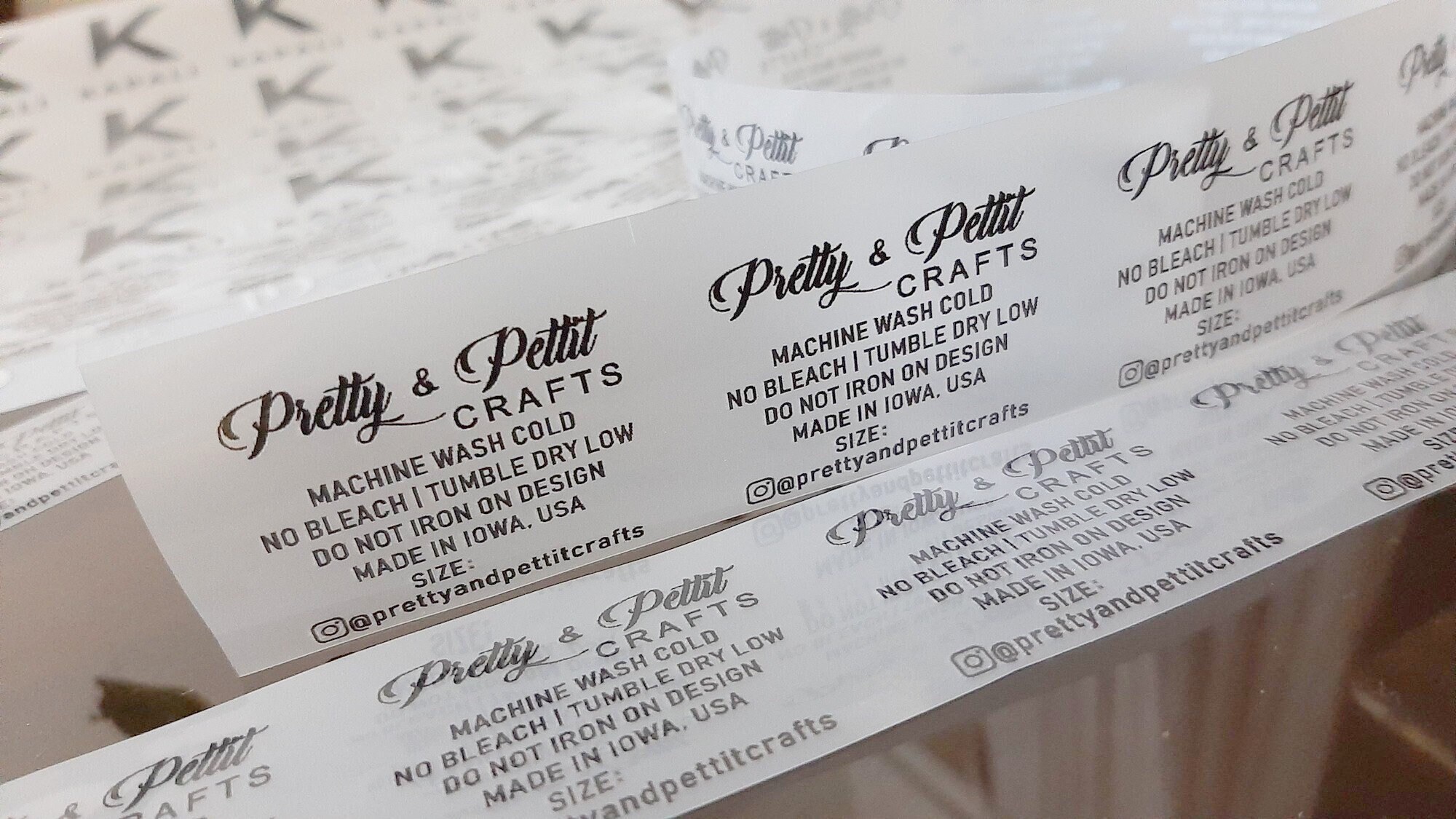 50 Pcs IRON ON LABELS for Clothing Custom Shirt Labels Transfer Labels