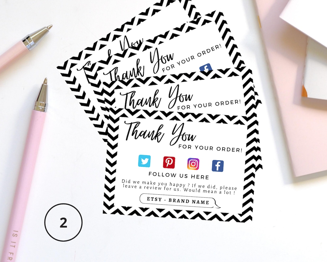 Small Business THANK YOU CARD Order Insert Packaging Insert Small