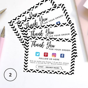 Small Business DANKESKARTE Bestellung Einleger | Verpackungseinsatz | Danksagungskarten für kleine Unternehmen | Druckbare kleine Visitenkarten