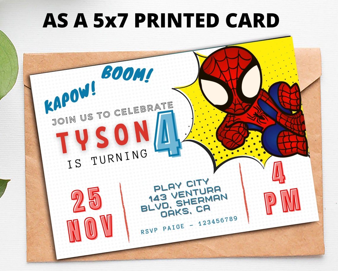 SPIDERMAN GEBURTSTAGSKARTE Spiderman Geburtstag Spiderman Etsy.de