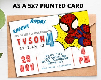 SPIDERMAN BIRTHDAY INVITE | Spiderman birthday | Spiderman Theme Birthday | Digital Birthday invitation | Avengers birthday card | Boy bday