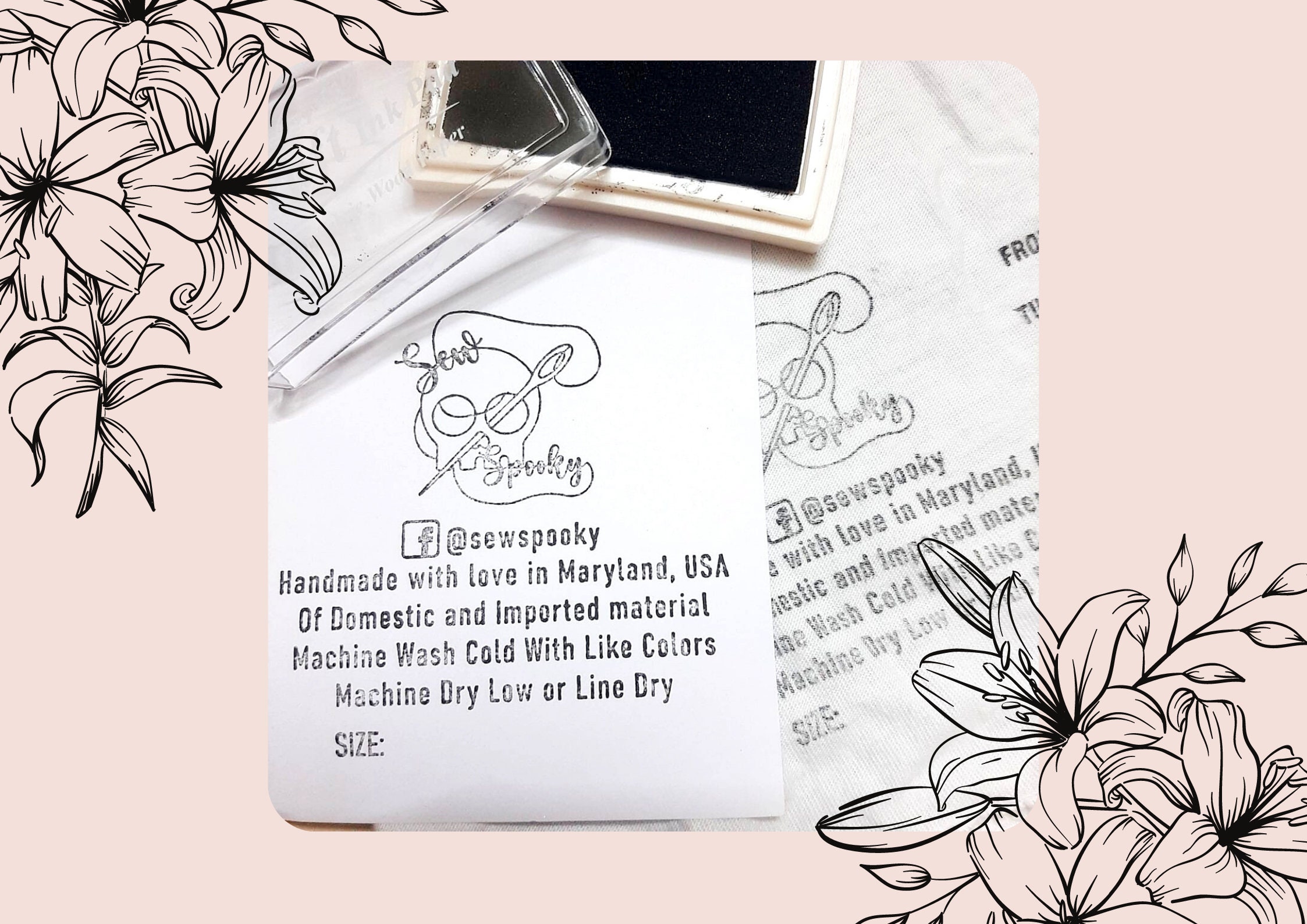 WASH CARE LABEL stamps Compliancy stamp Usa Fabric Content Etsy