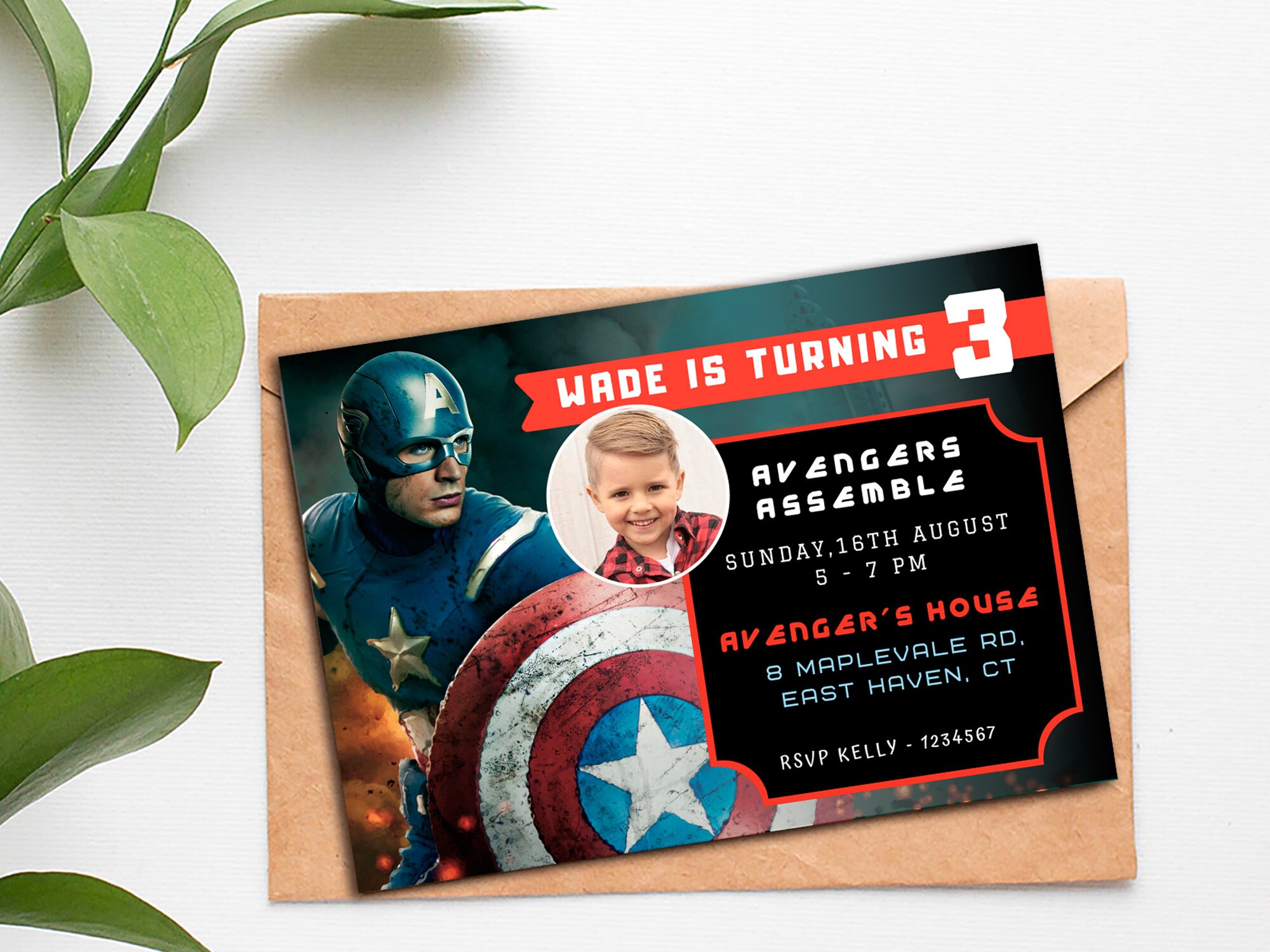 Invitation Numerique Captain America Invitation Etsy France
