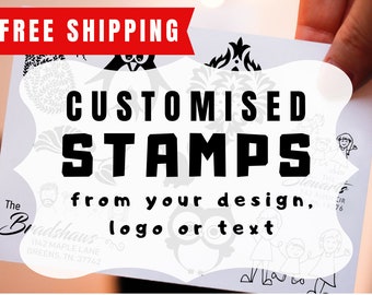 Sellos de goma personalizados, sellos de logotipo personalizados, sello de logotipo comercial, sello de dirección, sello de diseño de cualquier tamaño, sello de monograma, sello de autoentintado