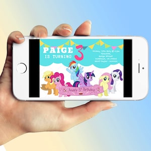 My little Pony Birthday invitation, My little Pony birthday party invite, Digital Birthday invitation, Pinkie Pie, Digital Invitation