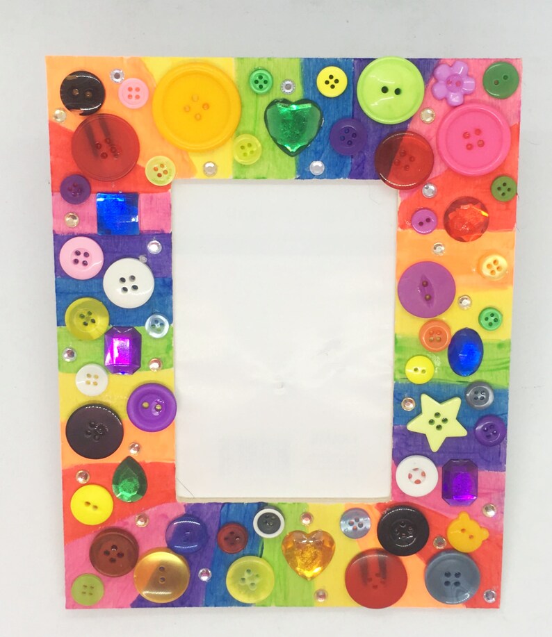 Craft Kit Button Photo Frame Kit decorate a wooden frame Etsy