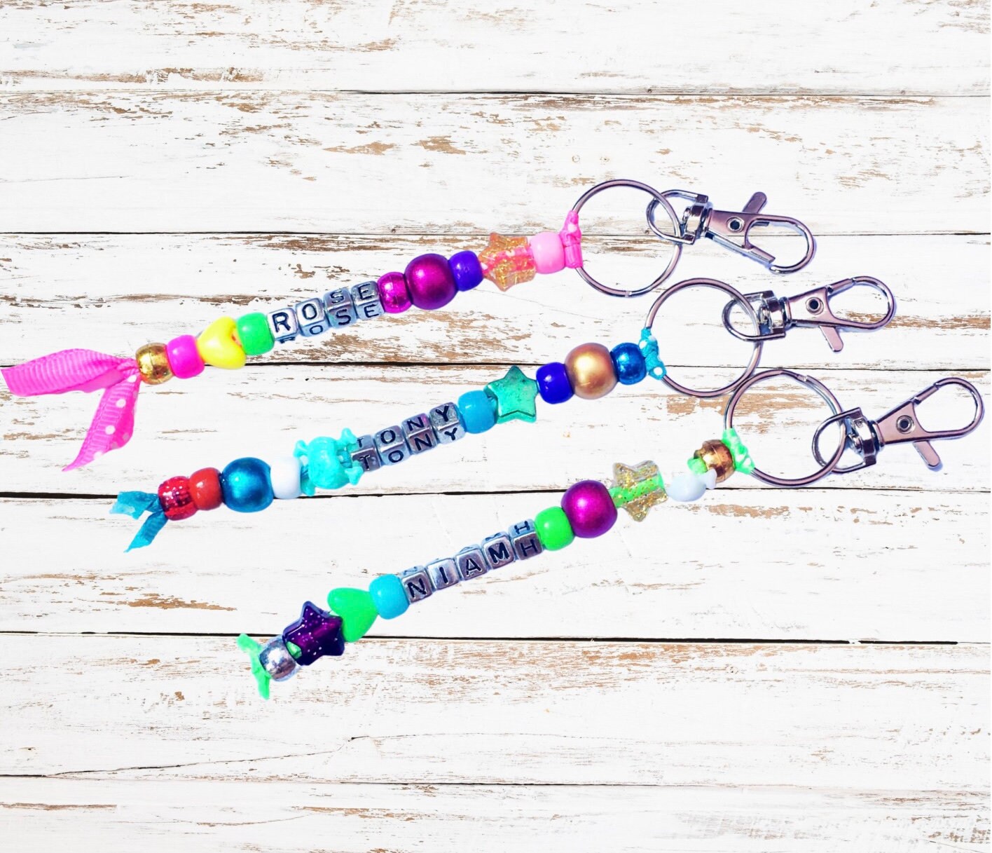 Craft Kit - Beaded Keyrings to make with child’s name