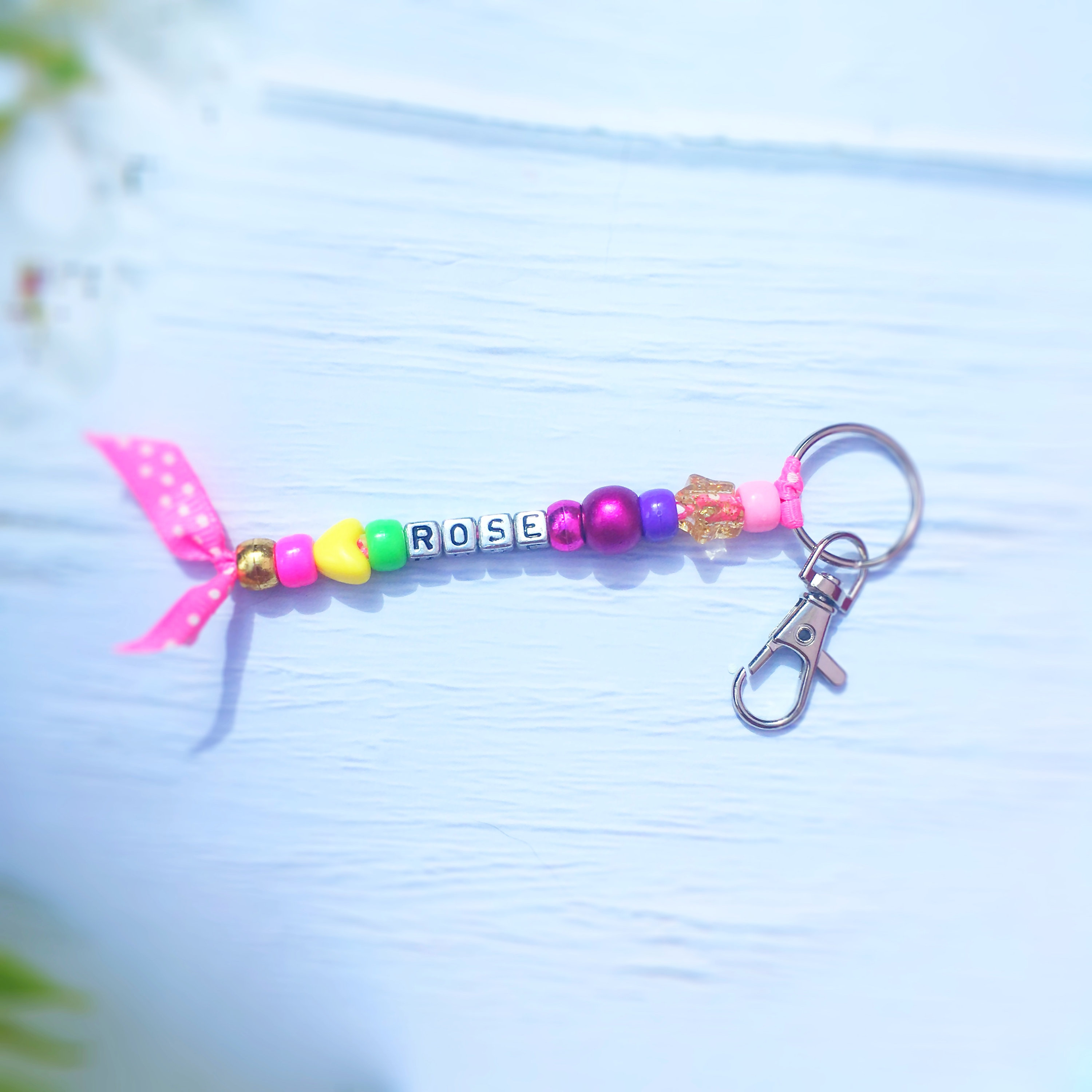 Craft Kit Beaded Keyrings to make with childs name Etsy