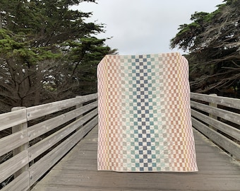 Illusion Quilt in Rainbow Everyday Chambray Wovens from Fabelism