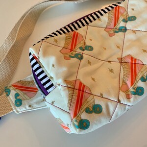 White Roller Skate Crossbody Belt Bag, Fanny Pack, Bum Bag