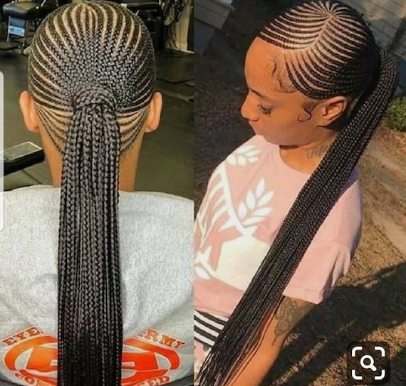 Large Cornrow Braided Wig Cornrow Braid Lace Wig Cornrow Wigs Full Lace Braided Wig Ghana Weaving Braided Wig Cornrows