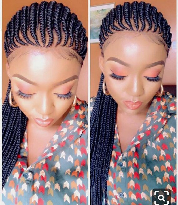 Large Cornrow Braided Wig Cornrow Braid Lace Wig Cornrow Wigs Full Lace Braided Wig Ghana Weaving Braided Wig Cornrows
