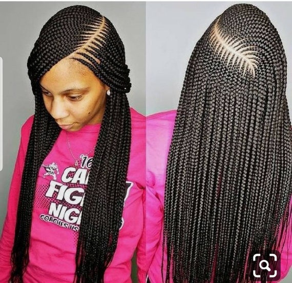 Large Cornrow Braided Wig Cornrow Braid Lace Wig Cornrow Wigs Full Lace Braided Wig Ghana Weaving Braided Wig Cornrows