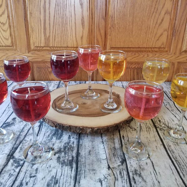 Wine Glass Candles Etsy