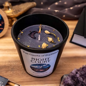 Night Court Soy Candle, ACOTAR inspired, Mist And Fury Candle Gift,  ACOMAF Scented Book Candle, Feyre, Rhysand, A Court of Thorns and Roses