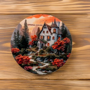 ACOTAR Spring Court Coaster, Thorns and Roses, Courts of Prythian, Acomaf, Acowar, Acosf, Bookish Gift, Booktok, Tamlin, Rhysand, Feyre