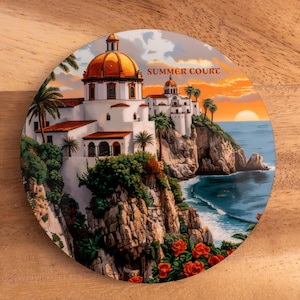 ACOTAR Summer Court Coaster, Thorns and Roses, Courts of Prythian, Acomaf, Acowar, Acosf, Bookish Gift, Booktok, Tarquin, Rhysand, Feysand