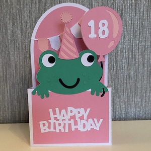 Handmade Frog Box Style Birthday Card.