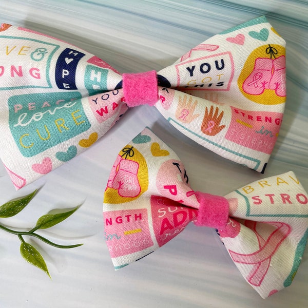 Breast Cancer Awareness Bow Tie - F*ckCancer - Pet Bow Ties - Perfect for Dogs + Cats