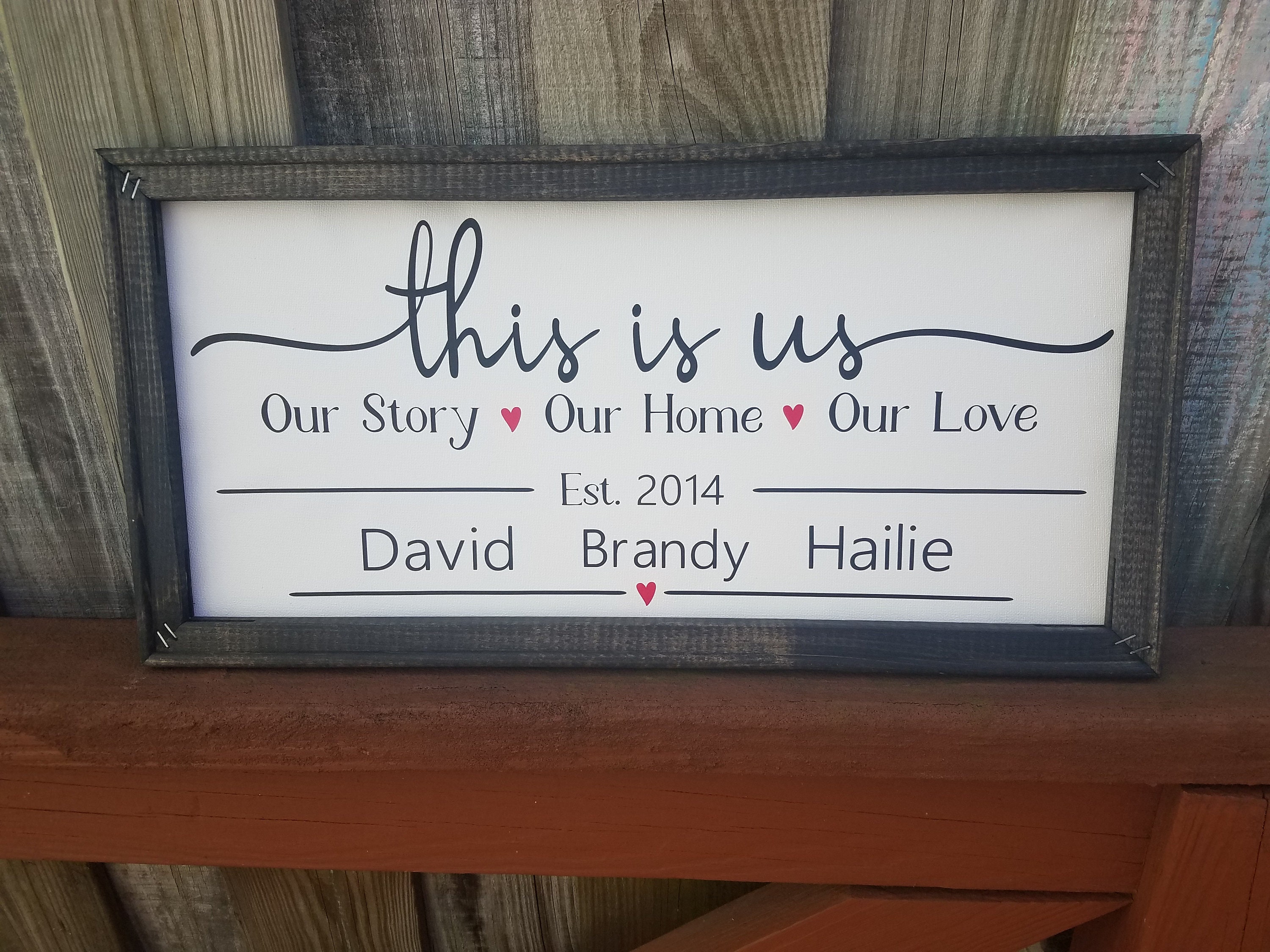 Personalize this is us wall decor wall hanging rustic decor Etsy