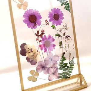 Centrotavola segnaposto plexiglass con fiori disidratati