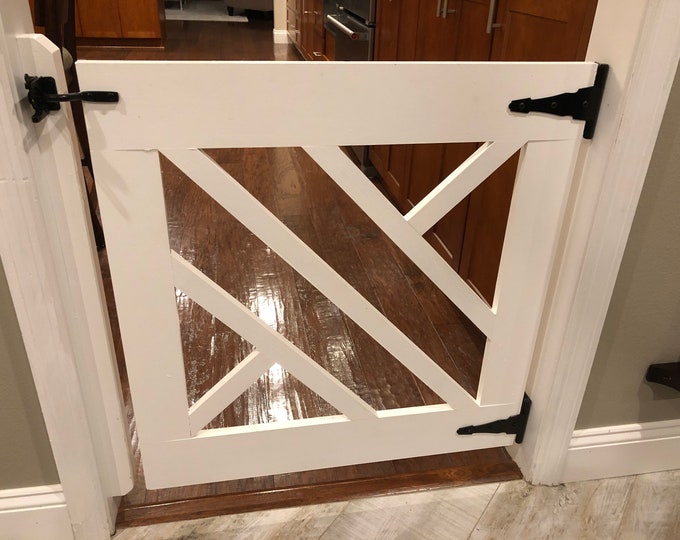 Modern Baby Gate / Pet Gate W/ Heavy Duty Hinges & Latch Custom to Your