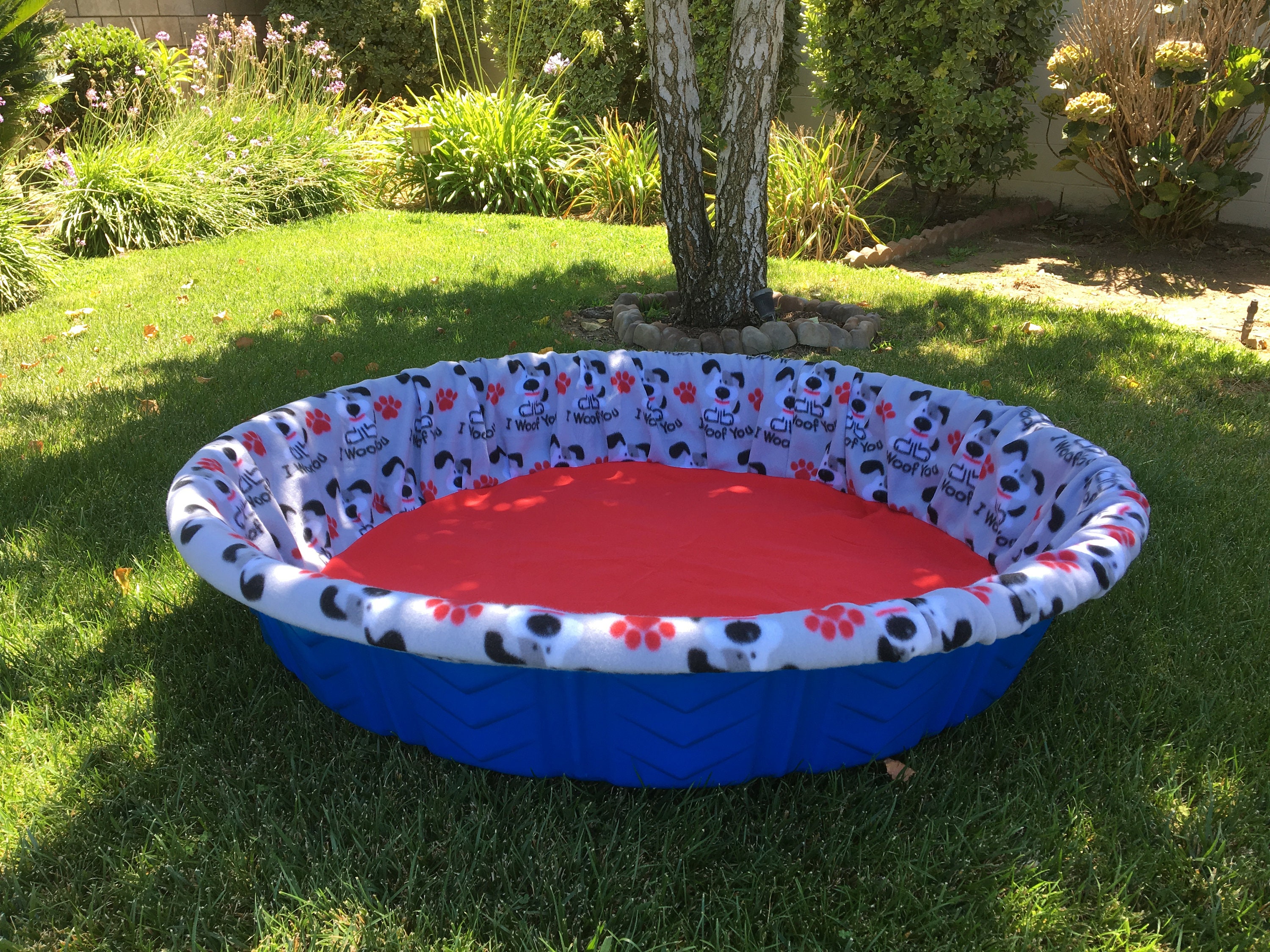 SHIPS FREE LARGE Fleece Whelping Pool Cover I Woof You Dog Etsy