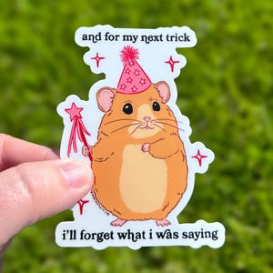 I'll Forget What I Was Saying Sticker, Funny Animal Gifts, Weatherproof Vinyl