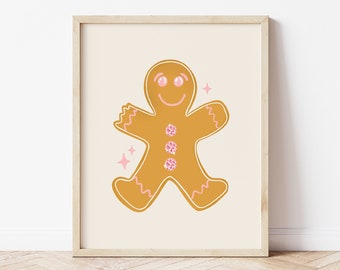 Disco Gingerbread Man Print, Noël imprimable, Groovy Christmas, Kids Christmas Print, Groovy Gingerbread Man *TÉLÉCHARGEMENT NUMÉRIQUE*