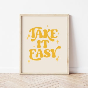 Take It Easy Print - Etsy