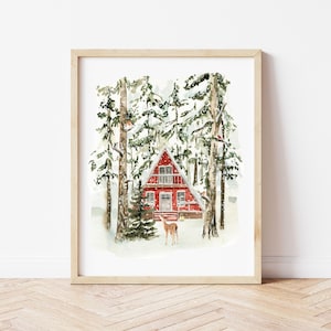 Winter Forest Print, Holiday Wall Art, Christmas Printable, Christmas Tree Print, Winter Prints *DIGITAL DOWNLOAD*