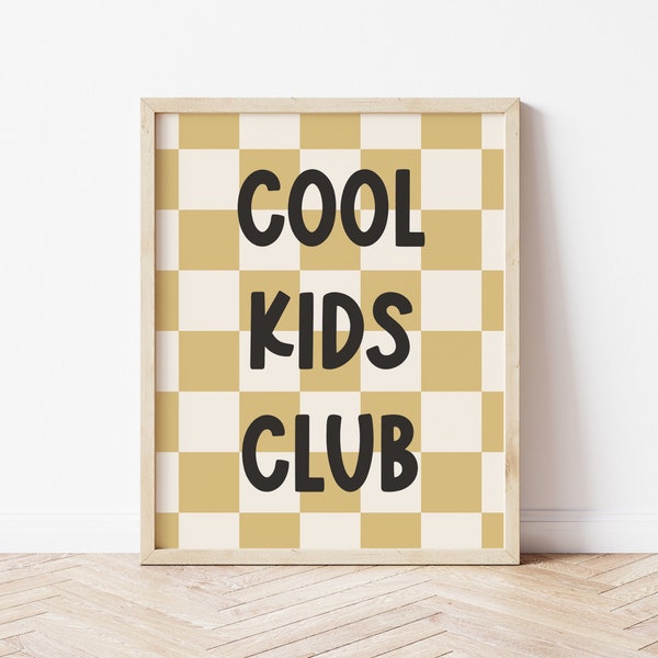 Coole Kinder Club Druck, Kinderzimmer Drucke, Spielzimmer Wandkunst, Kinderzimmer Dekor, Boho Kinderzimmer, Spielzimmer printable *DIGITAL DOWNLOAD*