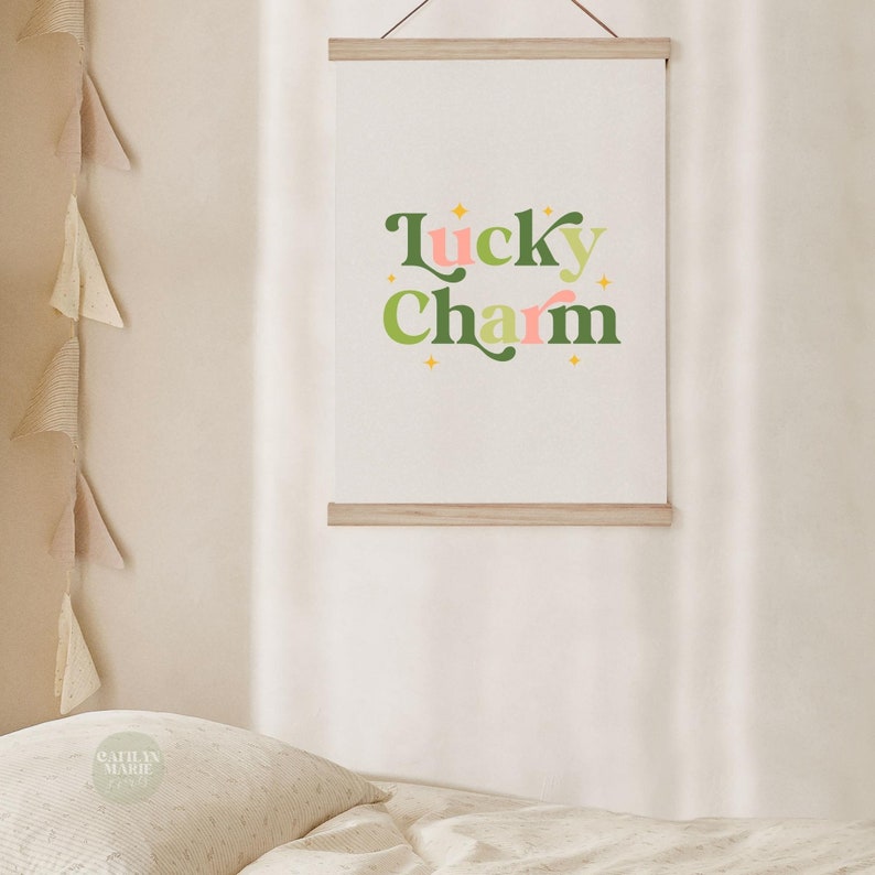 Lucky Charm Print, St. Patricks Day Prints, Groovy St. Patricks, Boho St. Patricks Day, St. Patricks Day Decor DIGITAL DOWNLOAD image 4