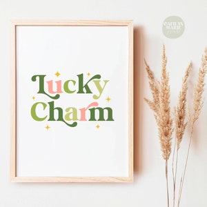 Lucky Charm Print, St. Patricks Day Prints, Groovy St. Patricks, Boho St. Patricks Day, St. Patricks Day Decor DIGITAL DOWNLOAD image 2