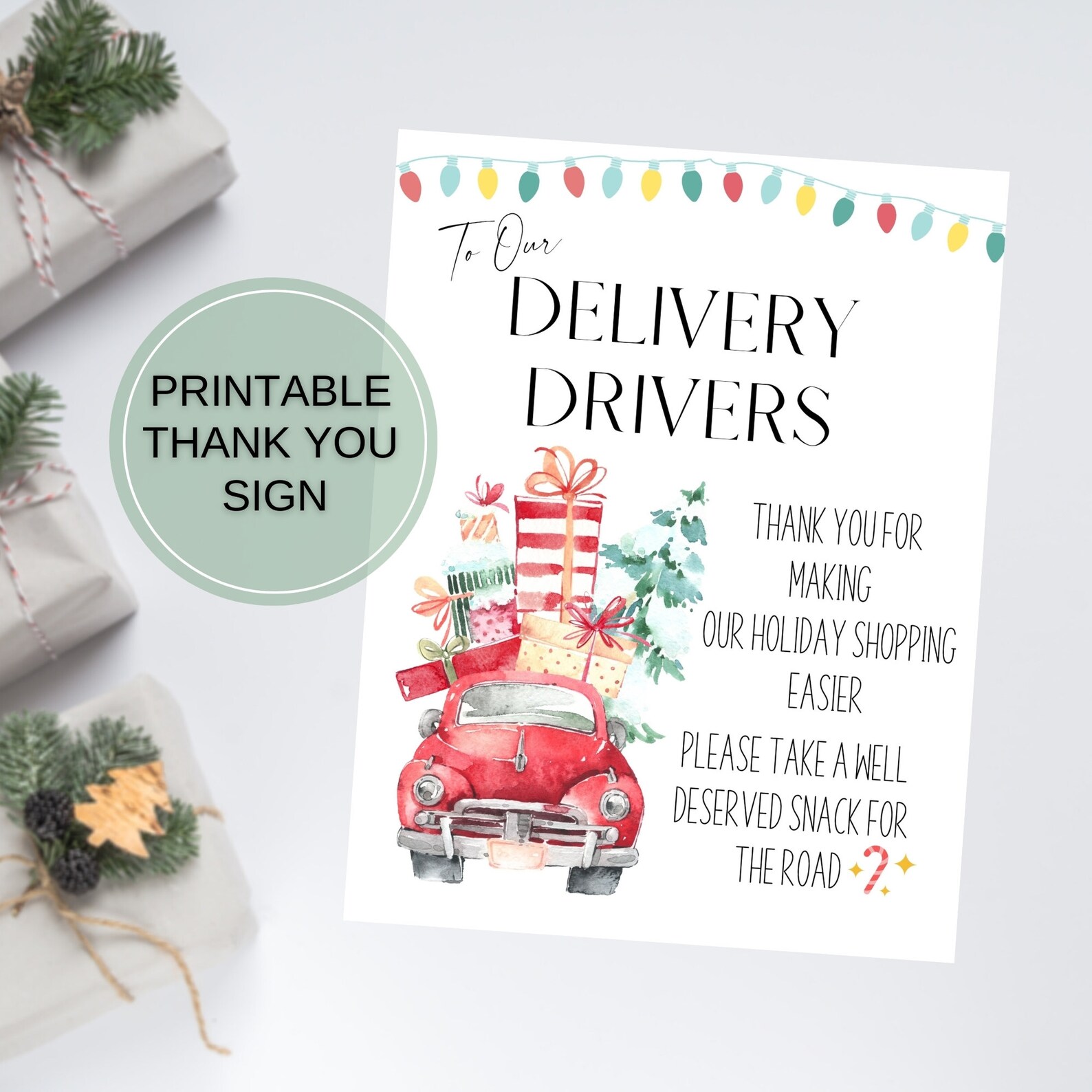 Delivery Driver Snack Sign Thank You Delivery Drivers Take A Etsy