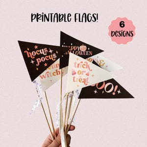 Halloween Pennant Flags Printable, Groovy Halloween Flags, Boo Basket Flags, Kids Halloween Flags, Halloween Party Decor *DIGITAL DOWNLOAD*