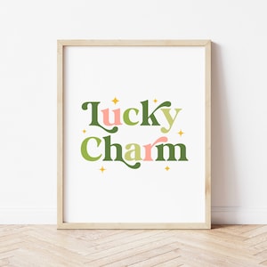 Lucky Charm Print, St. Patricks Day Prints, Groovy St. Patricks, Boho St. Patricks Day, St. Patricks Day Decor DIGITAL DOWNLOAD image 1