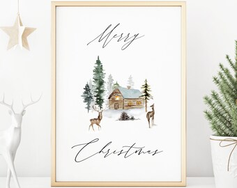 Merry Christmas Print, Christmas Printable, Holiday Sign, Merry Christmas Printable *DIGITAL DOWNLOAD*