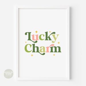 Lucky Charm Print, St. Patricks Day Prints, Groovy St. Patricks, Boho St. Patricks Day, St. Patricks Day Decor DIGITAL DOWNLOAD image 3