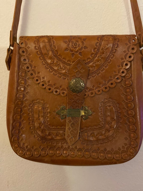 vintage engraved leather Gem