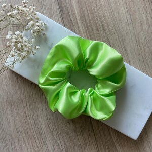 Lucky Green Satin Scrunchie