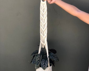 Macrame Plant Hanger - Chevron Design