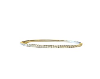 Diamonds solid bracelet 14K gold bracelet, Diamonds Setted Bangle, Dainty jewelry and Personalized jewelry