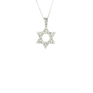 Diamond Star Of David Pendant, Magen David Pendant, Diamond Jewish Star Necklace, 14K Gold Pendant, Gold Star Of David, Bat Mitzvah Gift