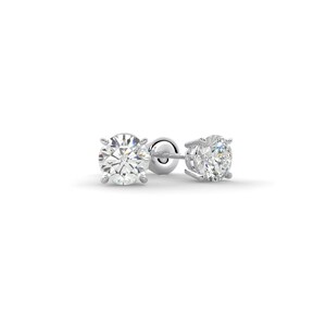 Lab-grown diamond stud earrings, Lab Diamond Stud Earrings, Round Cut Diamond Earrings, 14K White Gold Wedding Earrings, Bridal Jewelry