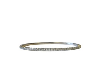 Diamond bangle, Diamonds solid bracelet,14K gold bracelet, 1.5-carat bracelet, Dainty jewelry, Personalized jewelry